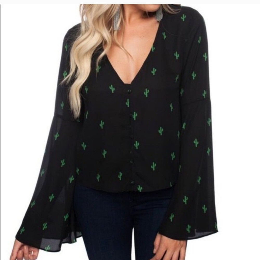 Buddy Love NWT Catus Print Shirt
